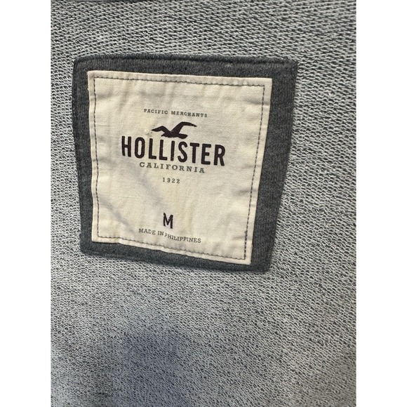 Hollister Gray Button Up Jacket Size Medium Zip And Button With‎ Tie - Picture 7 of 9